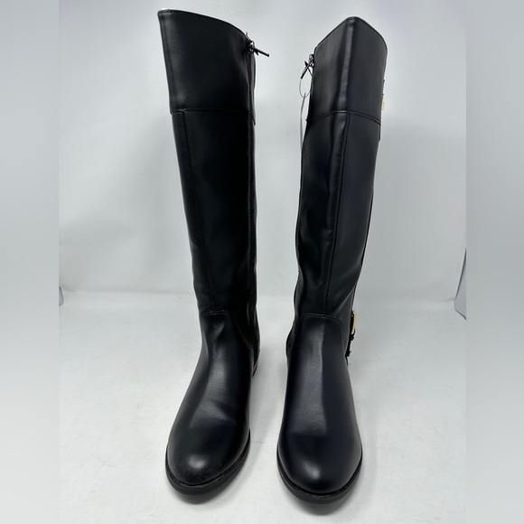 Karen Scott Deliee2 Round Toe Knee High Riding Boots Black Women 7 Wide Calf NIB - Picture 3 of 8